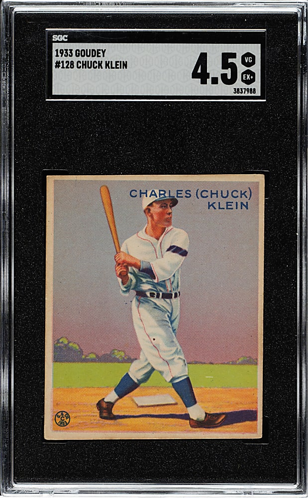 1933 R319 Goudey #128 Chuck Klein SGC VG/EX+ 4.5