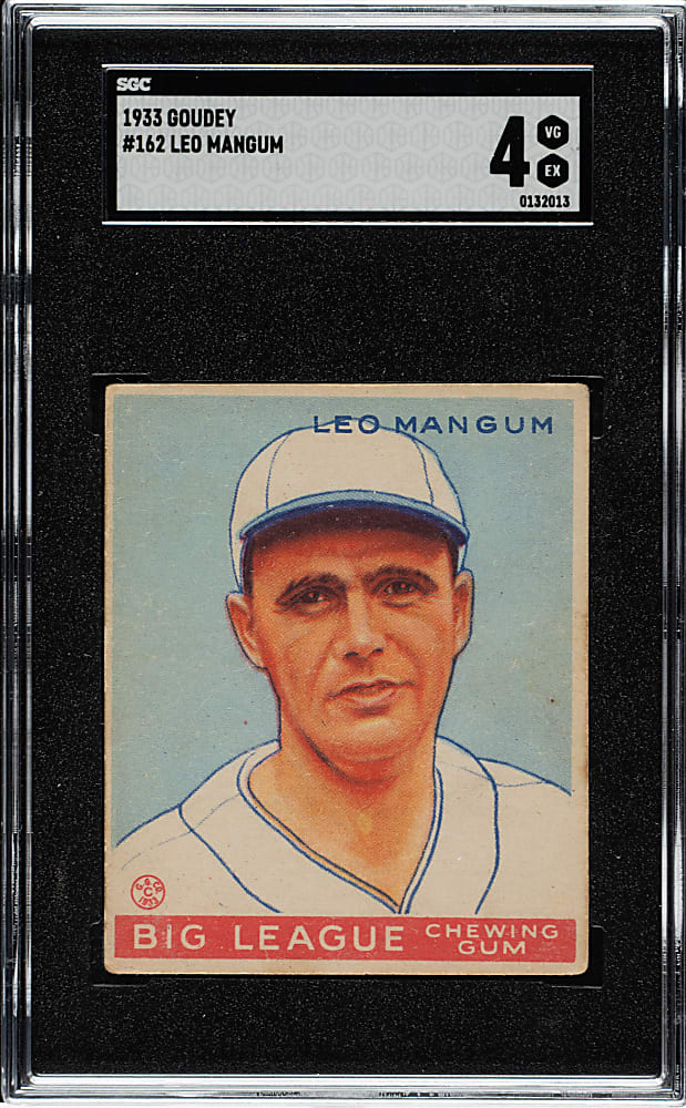 1933 R319 Goudey #162 Leo Mangum SGC VG/EX 4