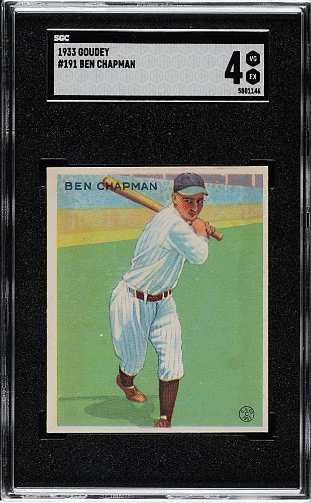1933 R319 Goudey #191 Ben Chapman SGC VG/EX 4