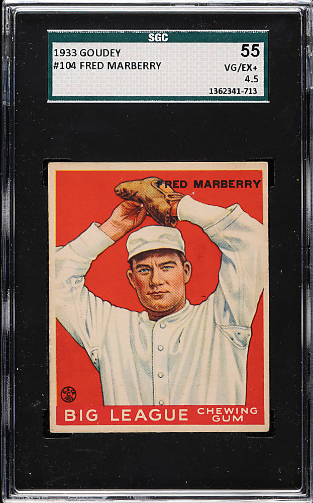 1933 R319 Goudey #104 Fred Marberry SGC VG/EX+ 55