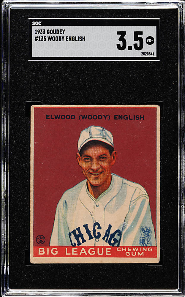 1933 R319 Goudey #135 Woody English SGC VG+ 3.5