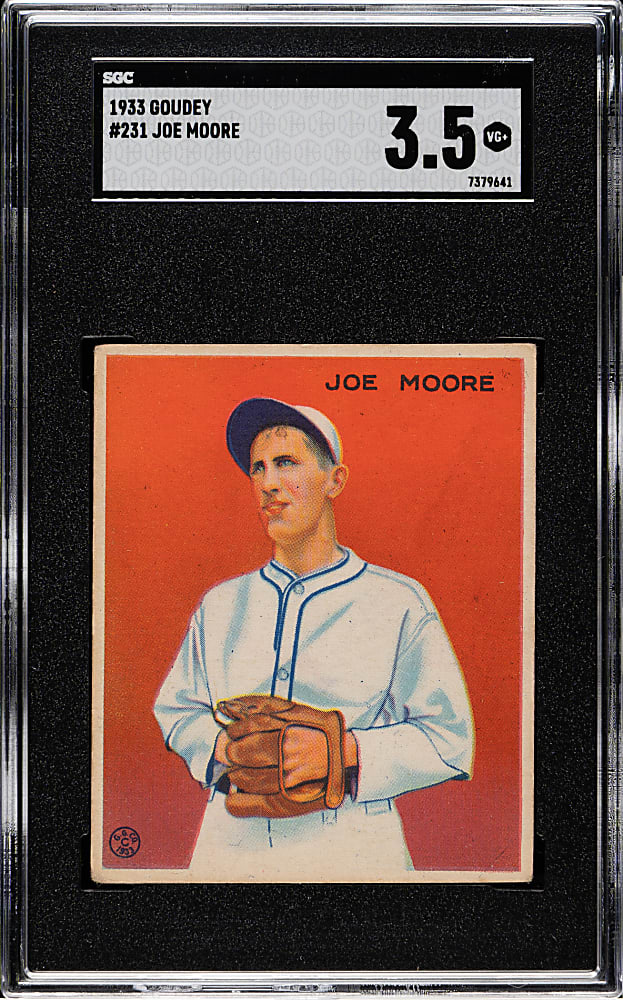 1933 R319 Goudey #231 Joe Moore SGC VG+ 3.5