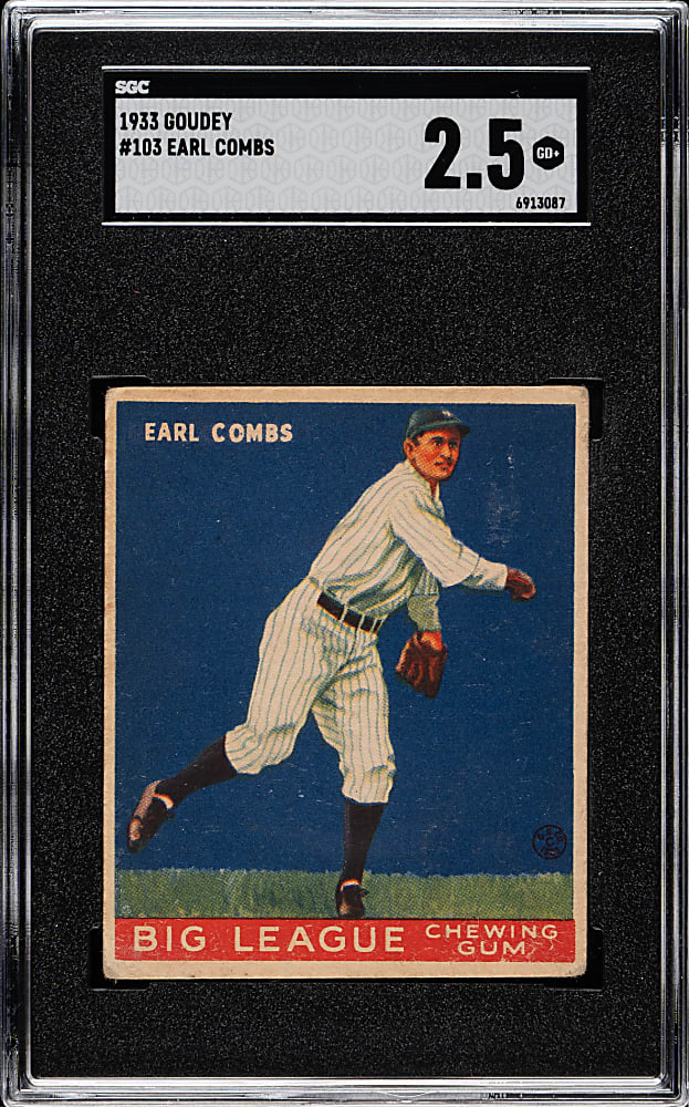 1933 R319 Goudey #103 Earle Combs SGC GOOD+ 2.5