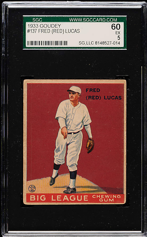 1933 R319 Goudey #137 Red Lucas SGC EX 60