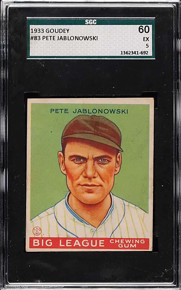 1933 R319 Goudey #83 Pete Jablonowski SGC EX 60