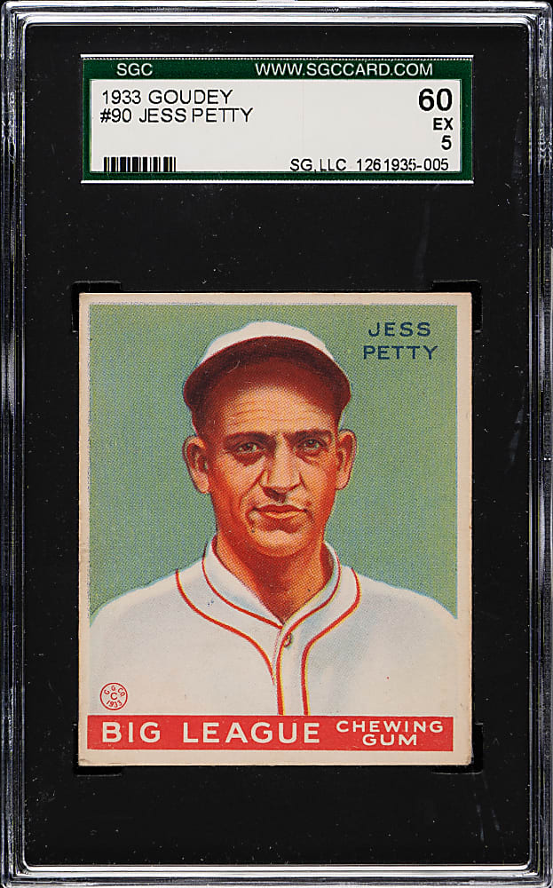 1933 R319 Goudey #90 Jess Petty SGC EX 60