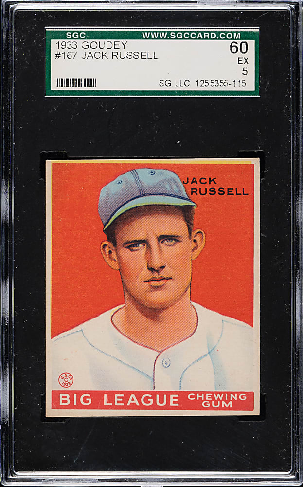 1933 R319 Goudey #167 Jack Russell SGC EX 60