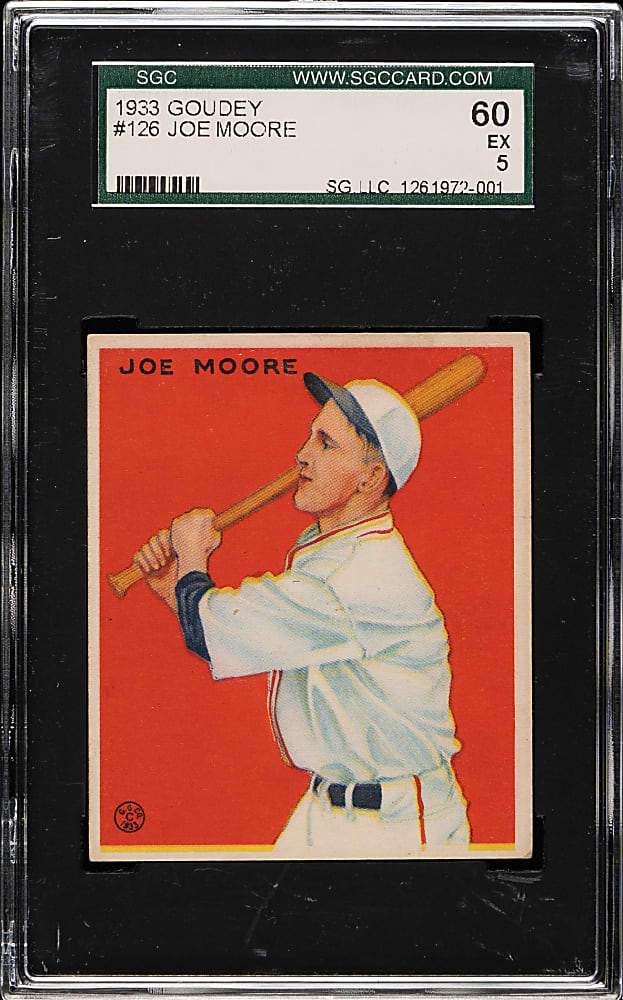 1933 R319 Goudey #126 Joe Moore SGC EX 60