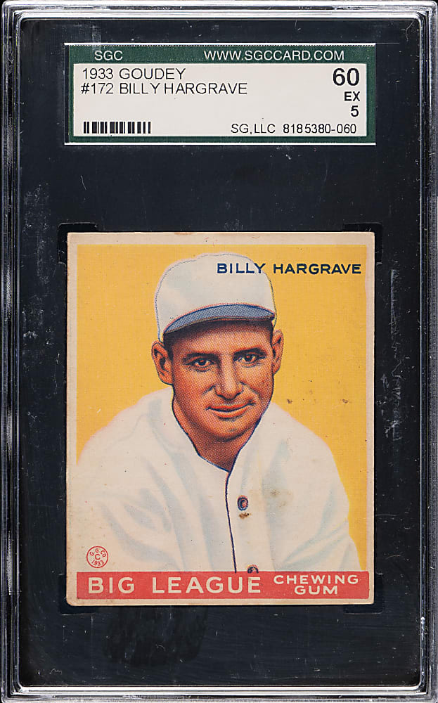 1933 R319 Goudey #172 Billy Hargrave SGC EX 60