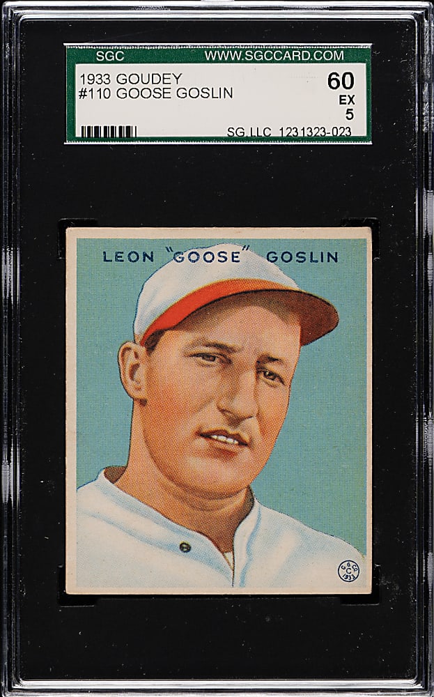 1933 R319 Goudey #110 Goose Goslin SGC EX 60