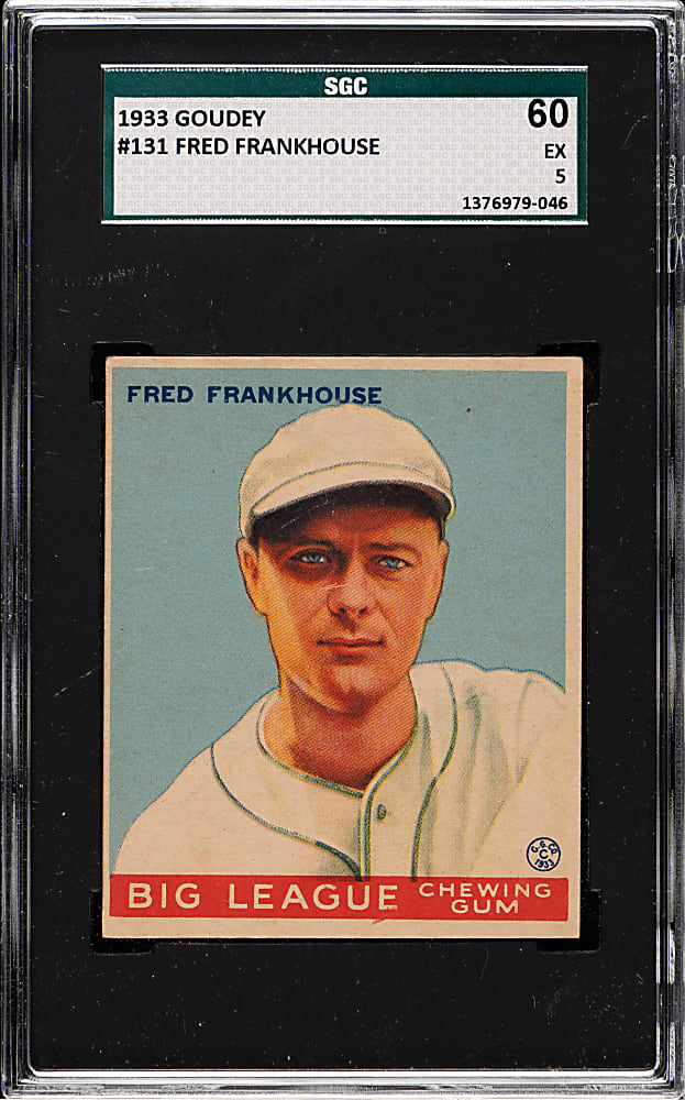 1933 R319 Goudey #131 Fred Frankhouse SGC EX 60
