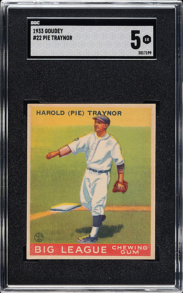 1933 R319 Goudey #22 Pie Traynor SGC EX 5