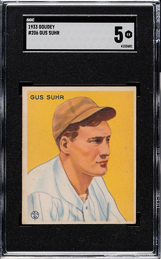 1933 R319 Goudey #206 Gus Suhr SGC EX 5