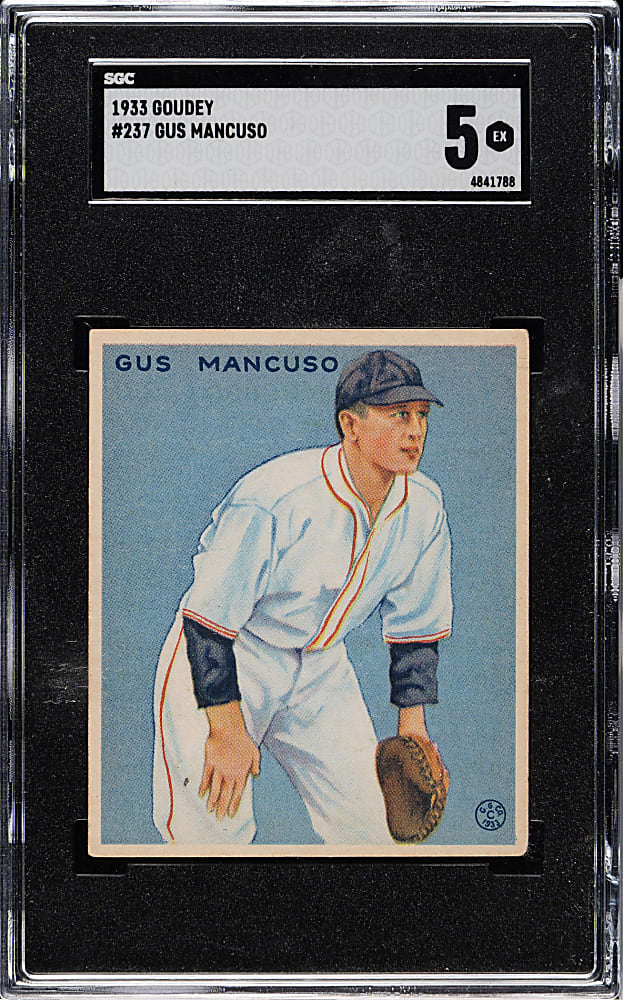 1933 R319 Goudey #237 Gus Mancuso SGC EX 5