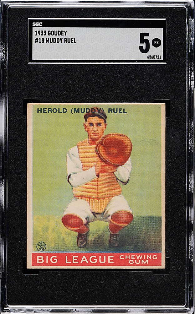 1933 R319 Goudey #18 Muddy Ruel SGC EX 5