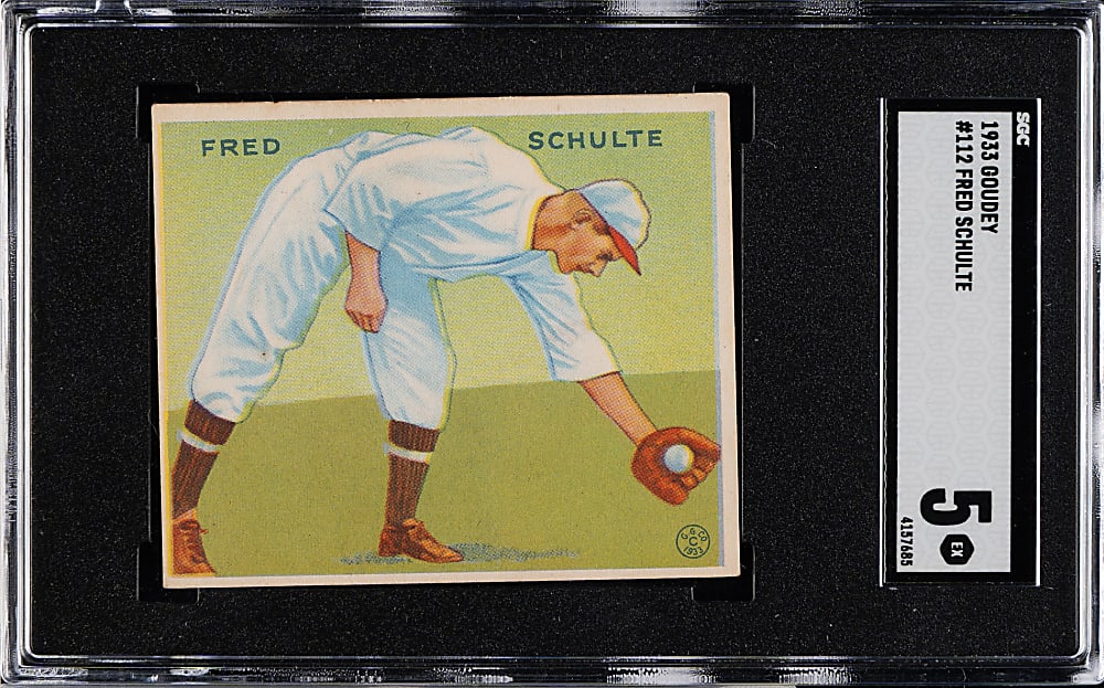 1933 R319 Goudey #112 Fred Schulte SGC EX 5