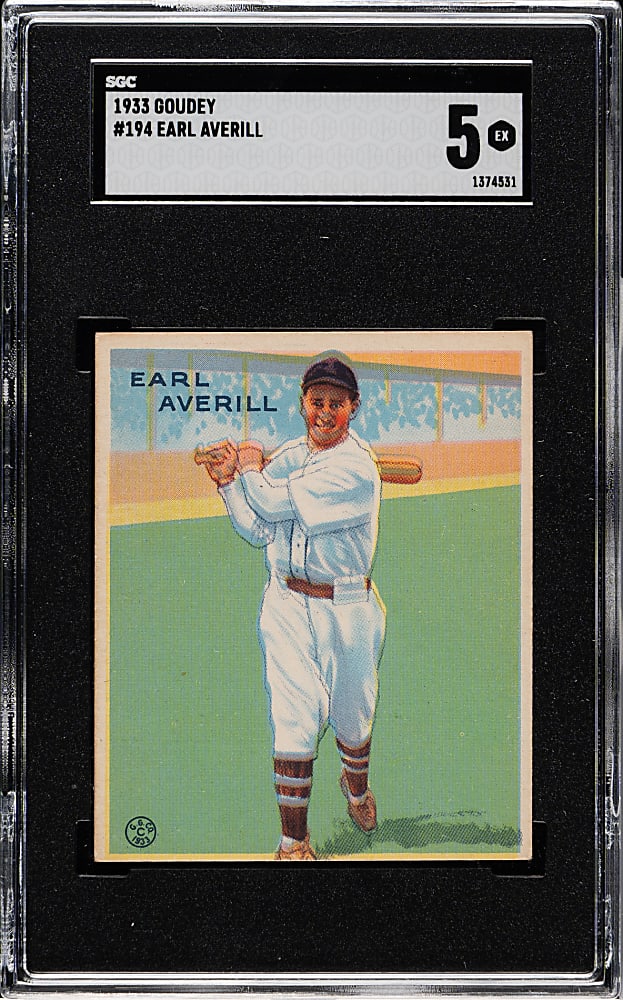 1933 R319 Goudey #194 Earl Averill SGC EX 5