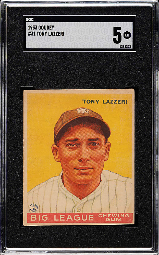 1933 R319 Goudey #31 Tony Lazzeri SGC EX 5