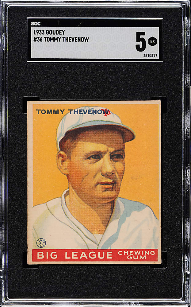 1933 R319 Goudey #36 Tommy Thevenow SGC EX 5