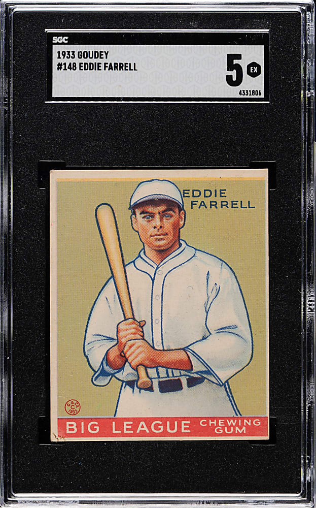 1933 R319 Goudey #148 Eddie Farrell SGC EX 5