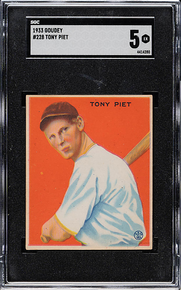 1933 R319 Goudey #228 Tony Piet SGC EX 5