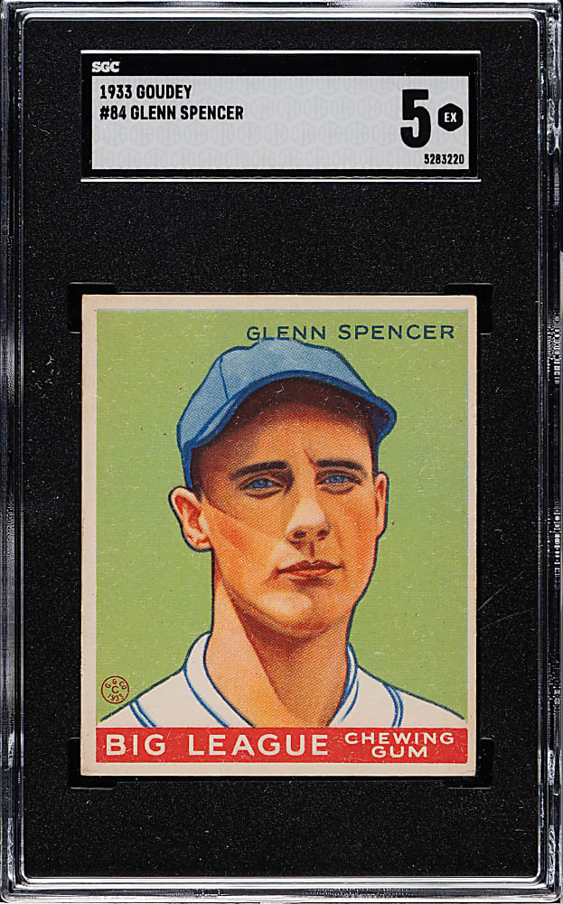 1933 R319 Goudey #84 Glenn Spencer SGC EX 5