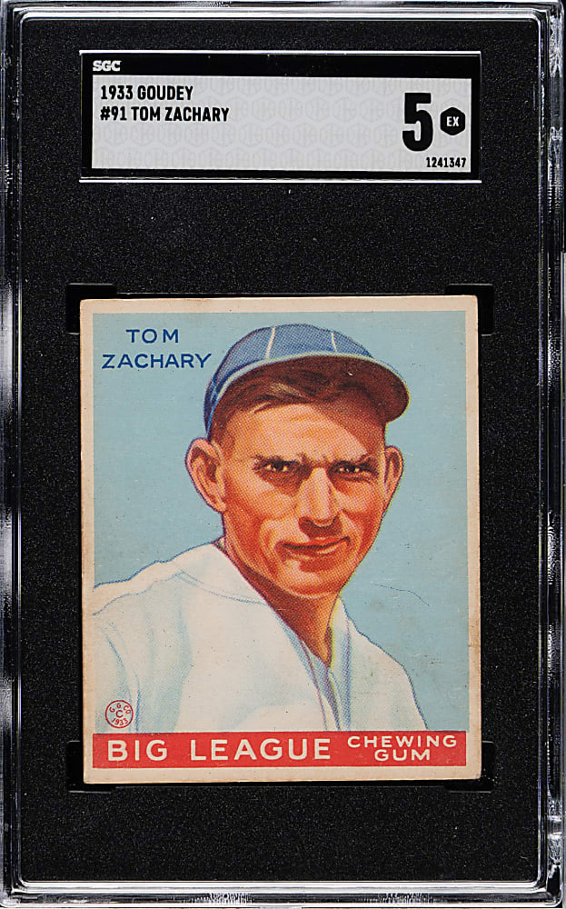 1933 R319 Goudey #91 Tom Zachary SGC EX 5