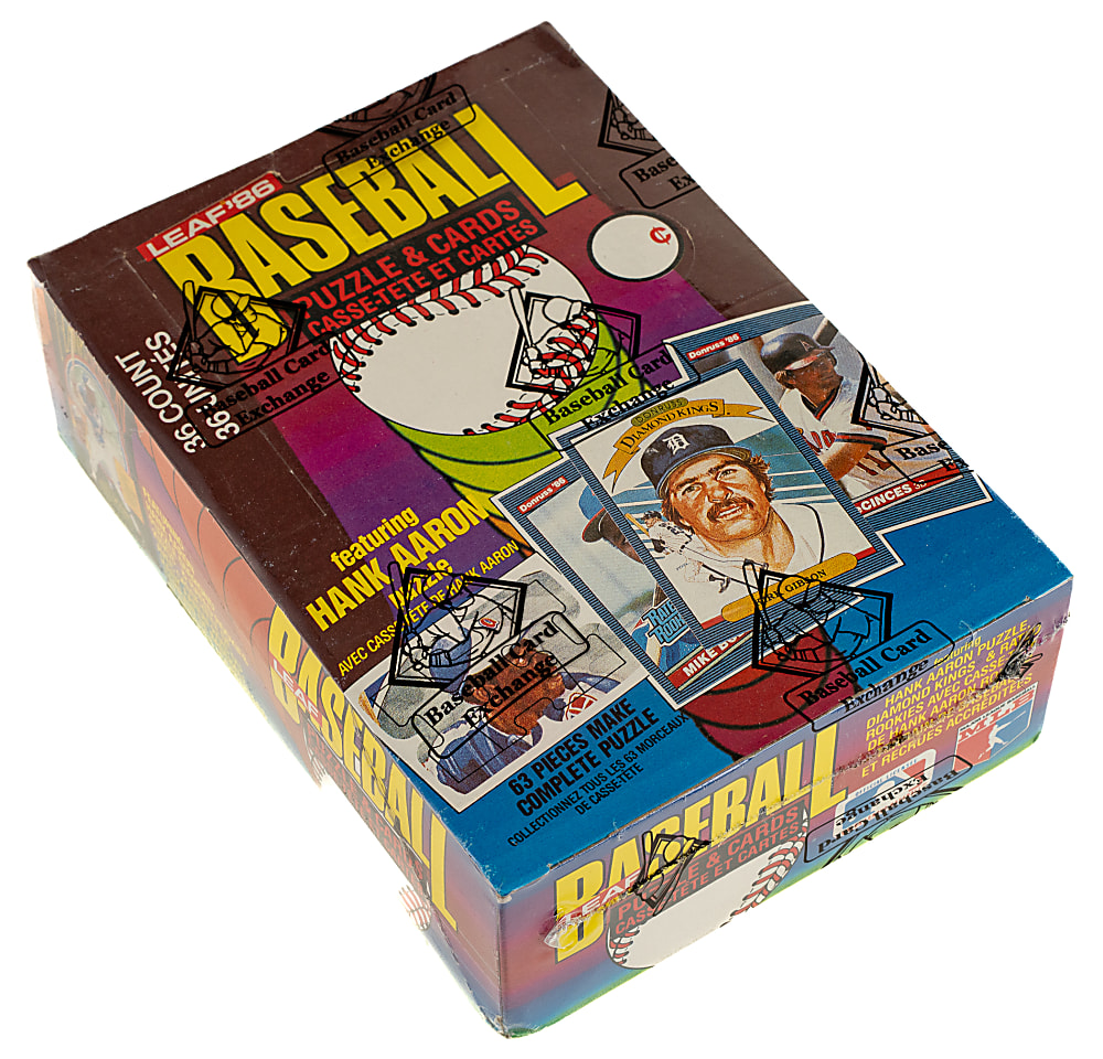 1986 Donruss Leaf Unopened Wax Box (36 Packs) - BBCE - From a Sealed Case (FASC)