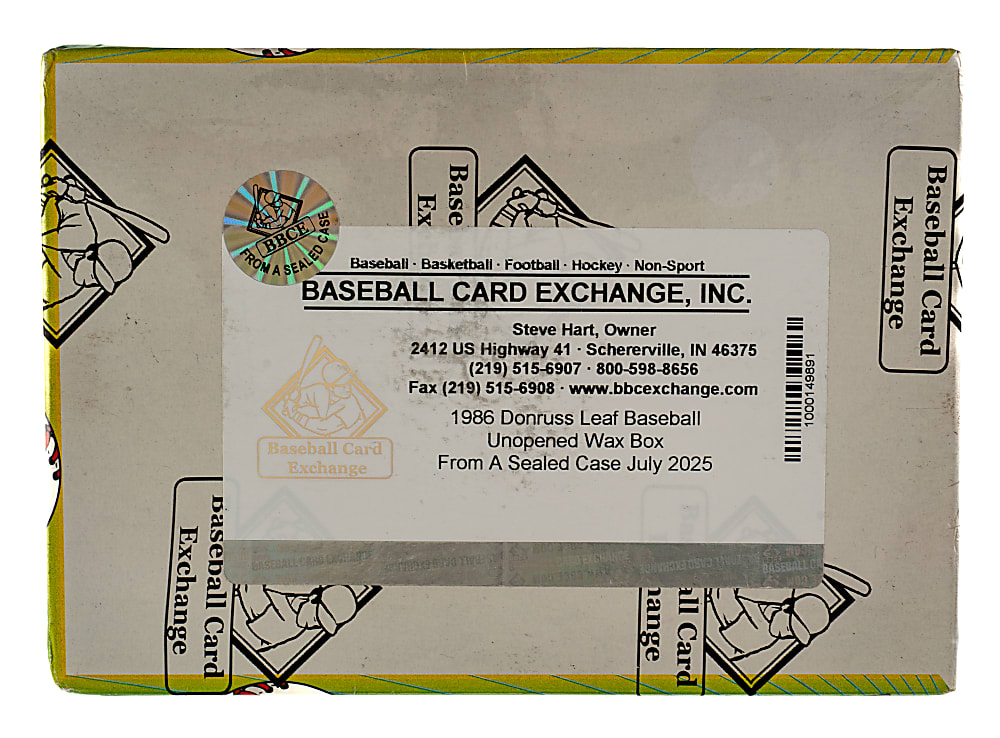 1986 Donruss Leaf Unopened Wax Box (36 Packs) - BBCE - From a Sealed Case (FASC)