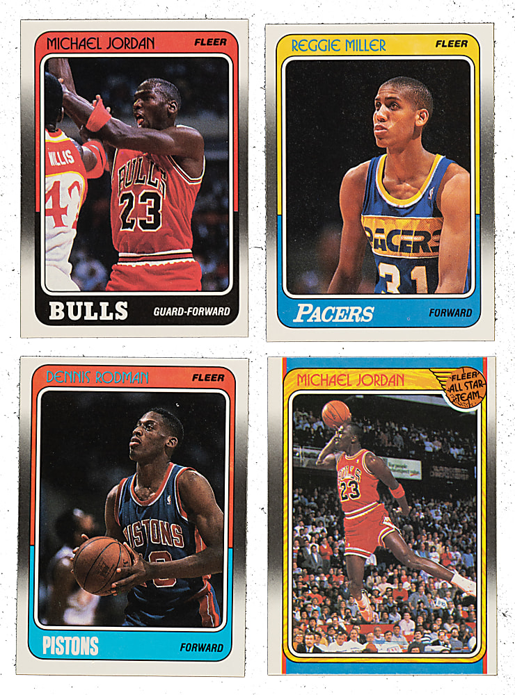 1988-1989 and 1989-1990 Fleer Basketball Complete Set Pair (2 Sets, 300 Cards) Plus Complete Stickers Set (11)