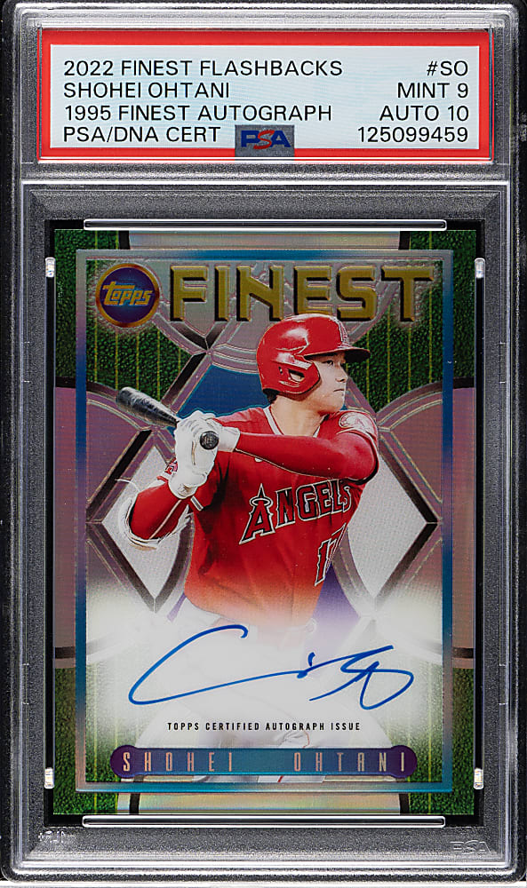 2022 Topps Finest Flashbacks 1995 Finest Autographs #95FA-SO Shohei Ohtani #21/25 PSA MINT 9 with GEM MINT 10 Signature