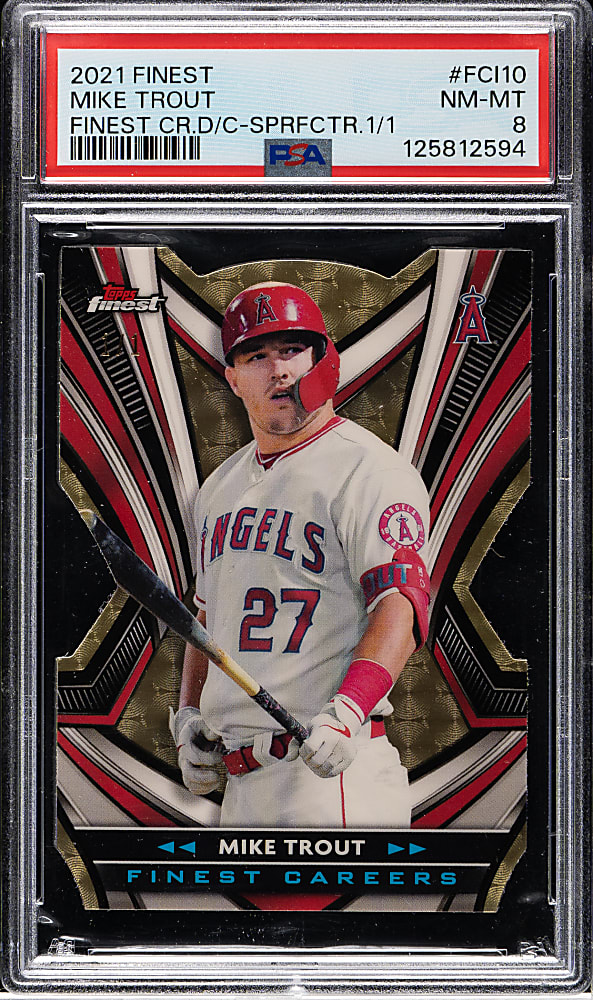 2021 Topps Finest Career Die-Cut #FCI-10 Mike Trout Superfractor #1/1 PSA NM-MT 8