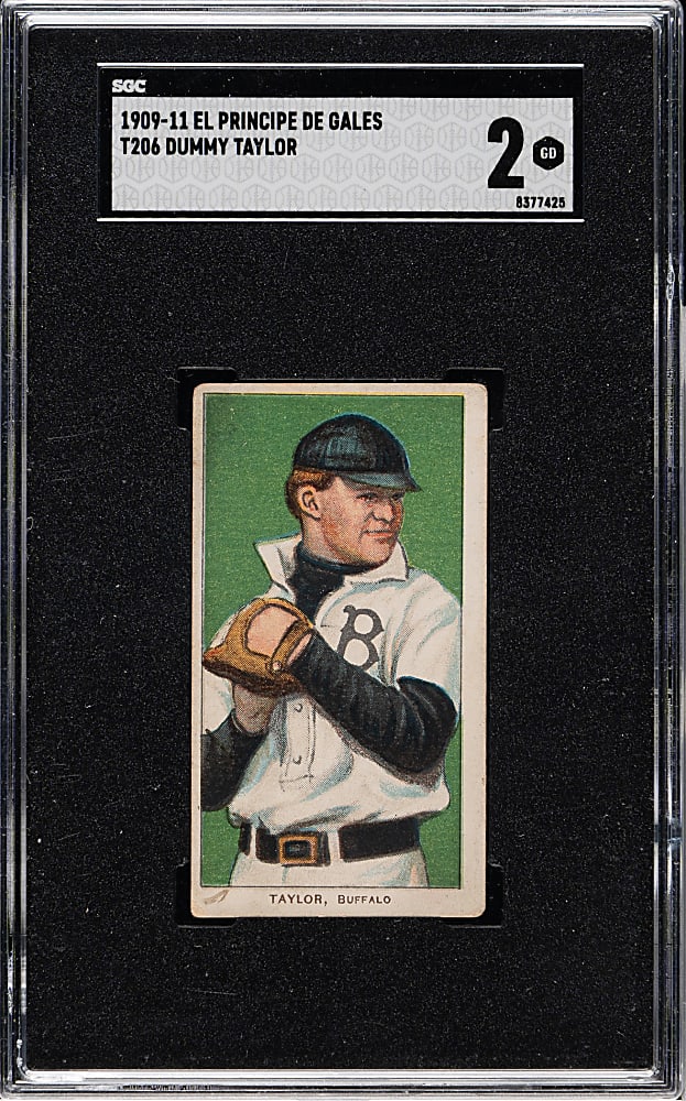 1909-1911 T206 White Border Dummy Taylor SGC GOOD 2 - El Principe de Gales Back
