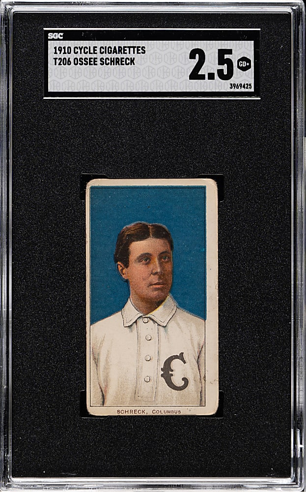 1909-1911 T206 White Border Ossee Schreck SGC GOOD+ 2.5 - Cycle 350 Back