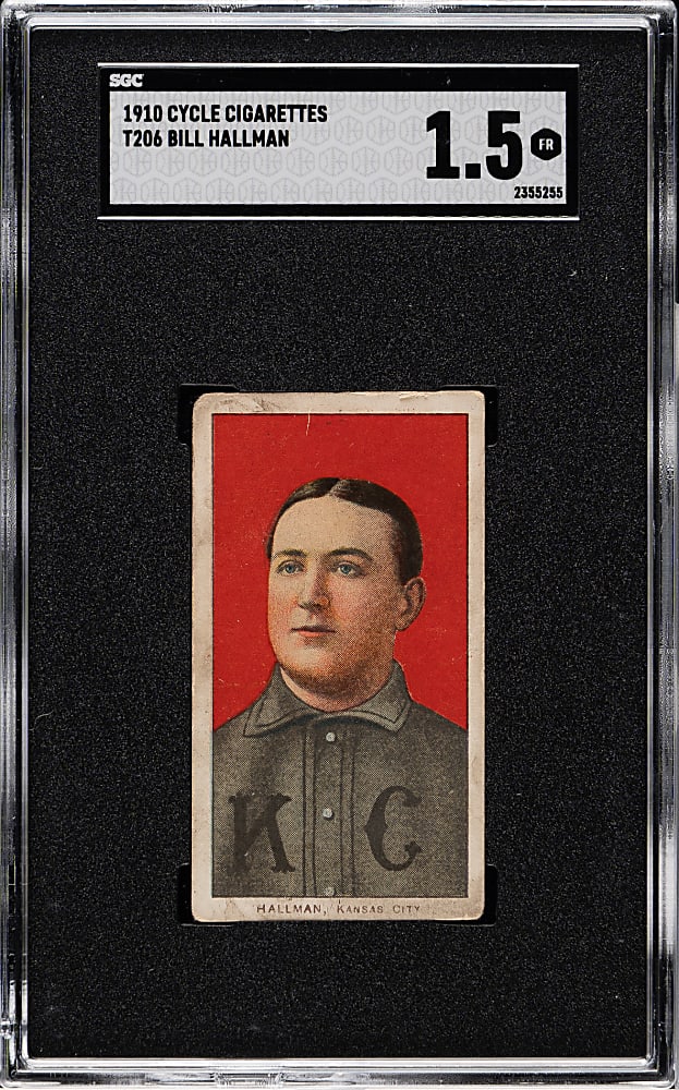 1909-1911 T206 White Border Bill Hallman SGC FAIR 1.5 - Cycle 350 Back