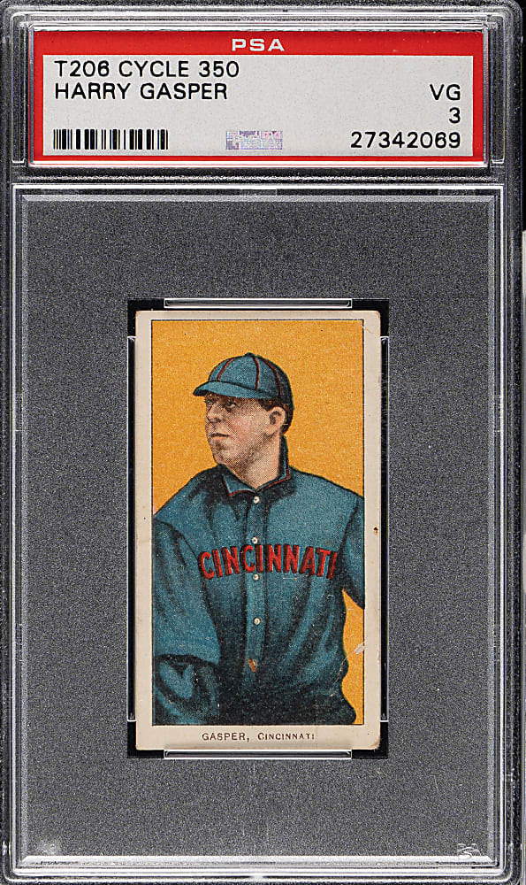 1909-1911 T206 White Border Harry Gasper PSA VG 3 - Cycle 350 Back
