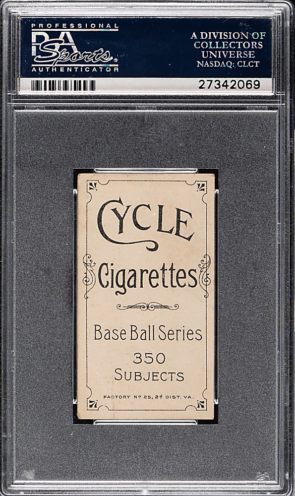 1909-1911 T206 White Border Harry Gasper PSA VG 3 - Cycle 350 Back