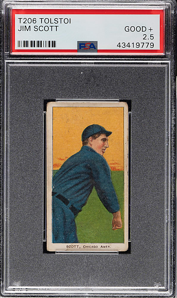 1909-1911 T206 White Border Jim Scott PSA GOOD+ 2.5 - Tolstoi Back