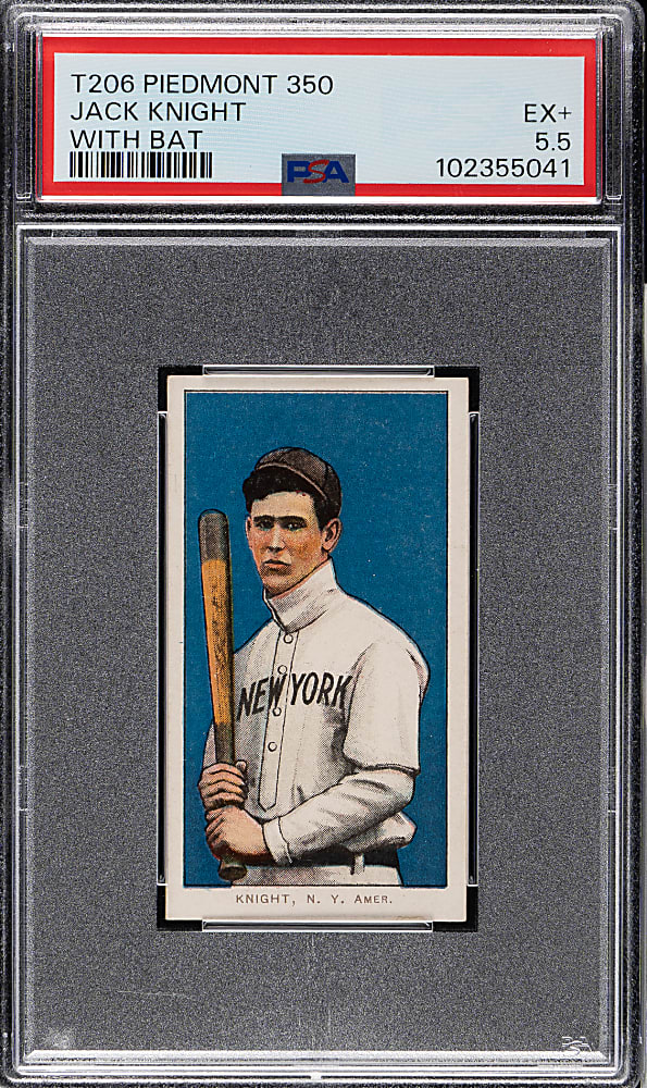 1909-1911 T206 White Border Jack Knight with Bat PSA EX+ 5.5
