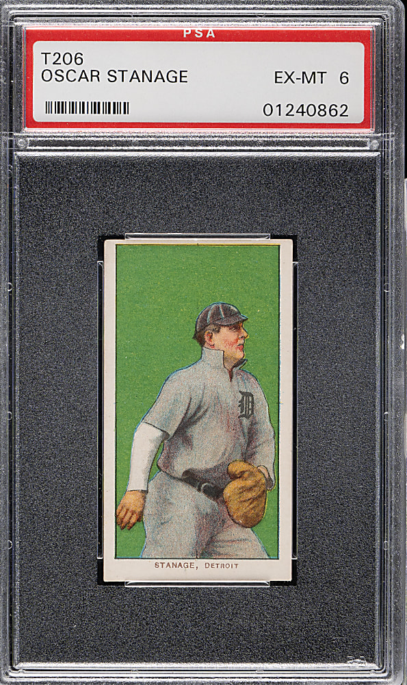 1909-1911 T206 White Border Oscar Stanage PSA EX-MT 6