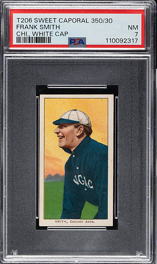 1909-1911 T206 White Border Frank Smith Chicago White Cap PSA NM 7