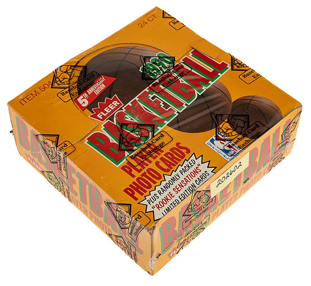 1990-1991 Fleer Basketball Unopened Cello Box (24 Packs) - BBCE