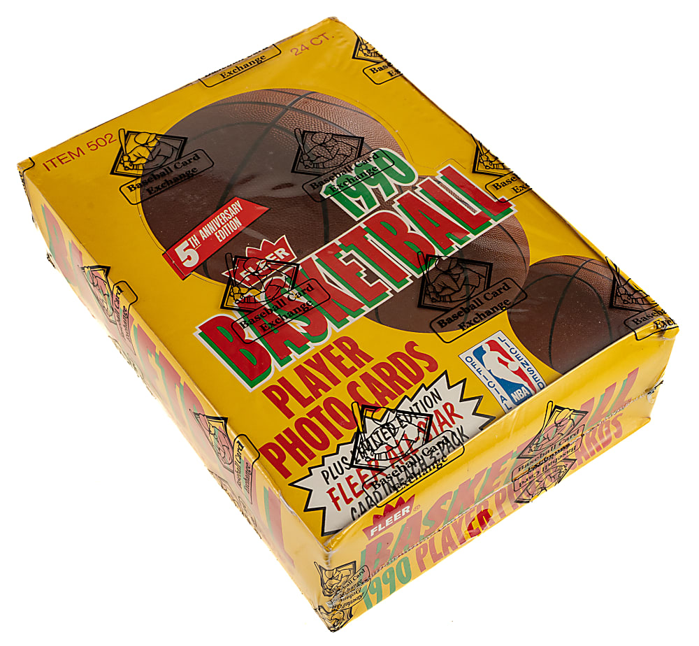 1990-1991 Fleer Basketball Unopened Rack Box (24 Packs) - BBCE  - From a Sealed Case (FASC)
