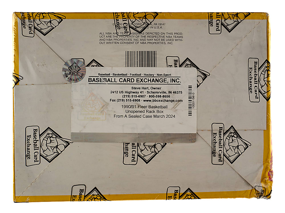 1990-1991 Fleer Basketball Unopened Rack Box (24 Packs) - BBCE  - From a Sealed Case (FASC)