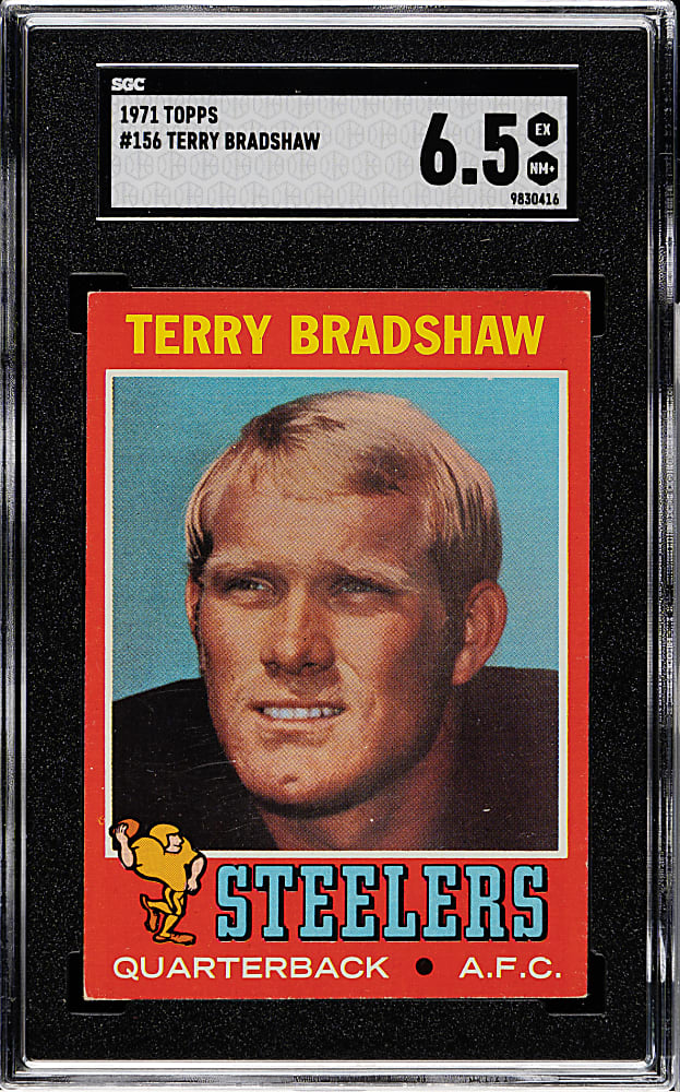 1971 Topps Football #156 Terry Bradshaw Rookie SGC EX/NM+ 6.5