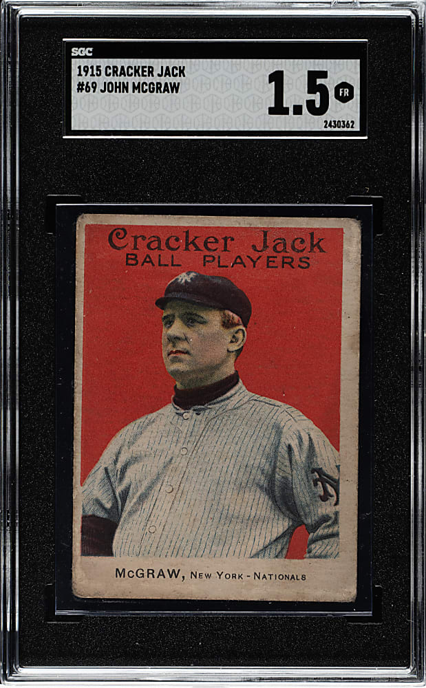 1915 E145 Cracker Jack #69 John McGraw SGC FAIR 1.5