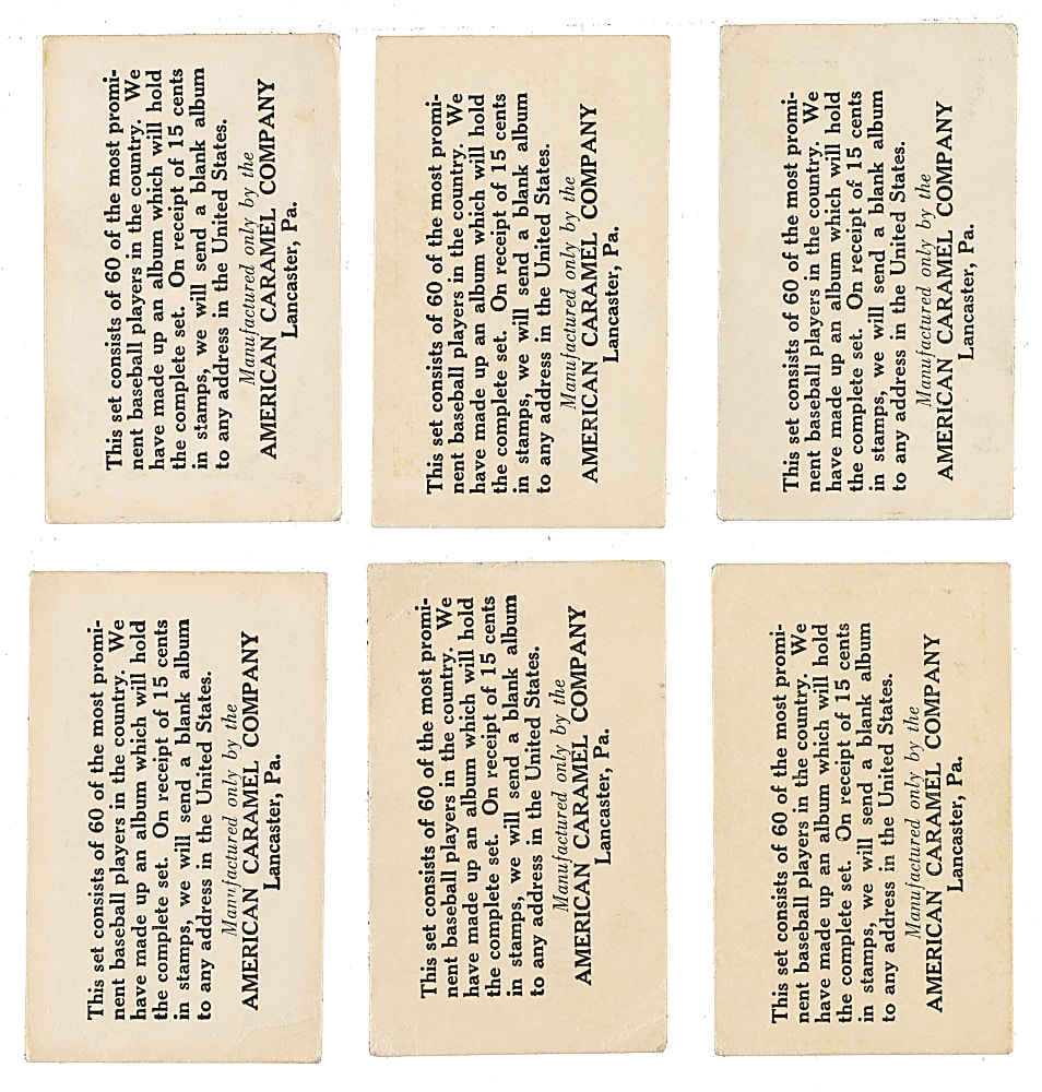 1927 E126 American Caramel "Series of 60" Collection (6)