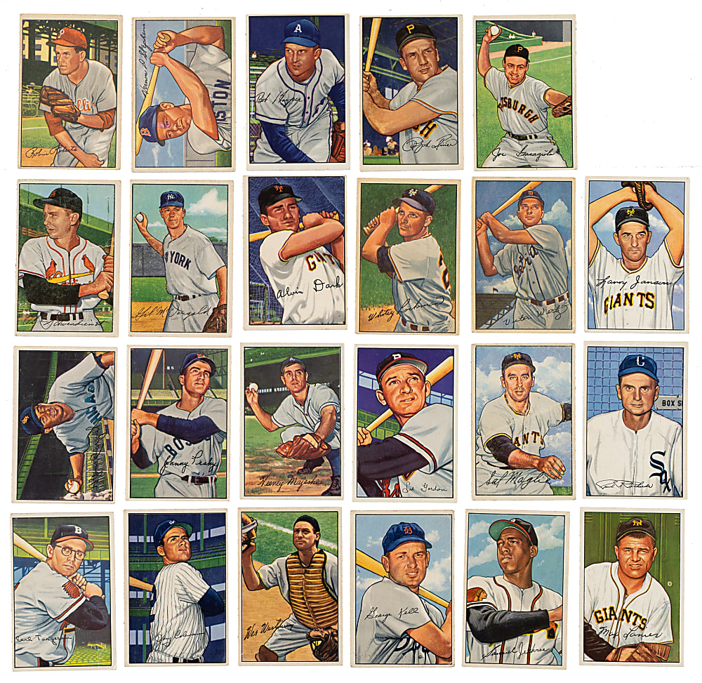 1952 Bowman Collection (27) Including Pee Wee Reese, Duke Snider, and Minnie Minoso Rookie