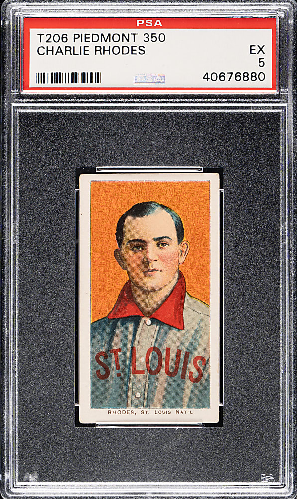 1909-1911 T206 White Border Charlie Rhodes PSA EX 5
