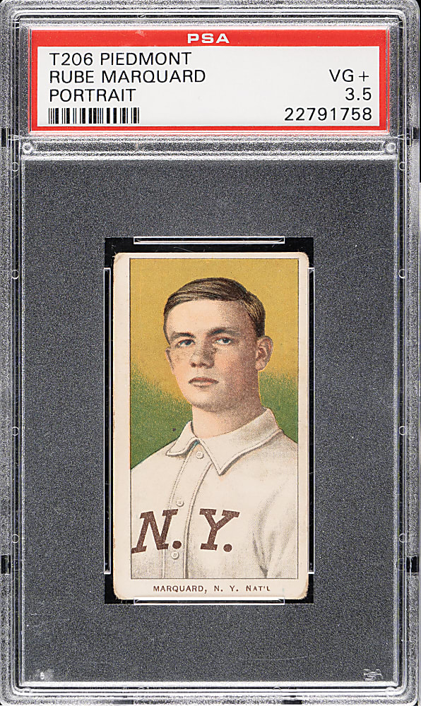 1909-1911 T206 White Border Rube Marquard Portrait PSA VG+ 3.5